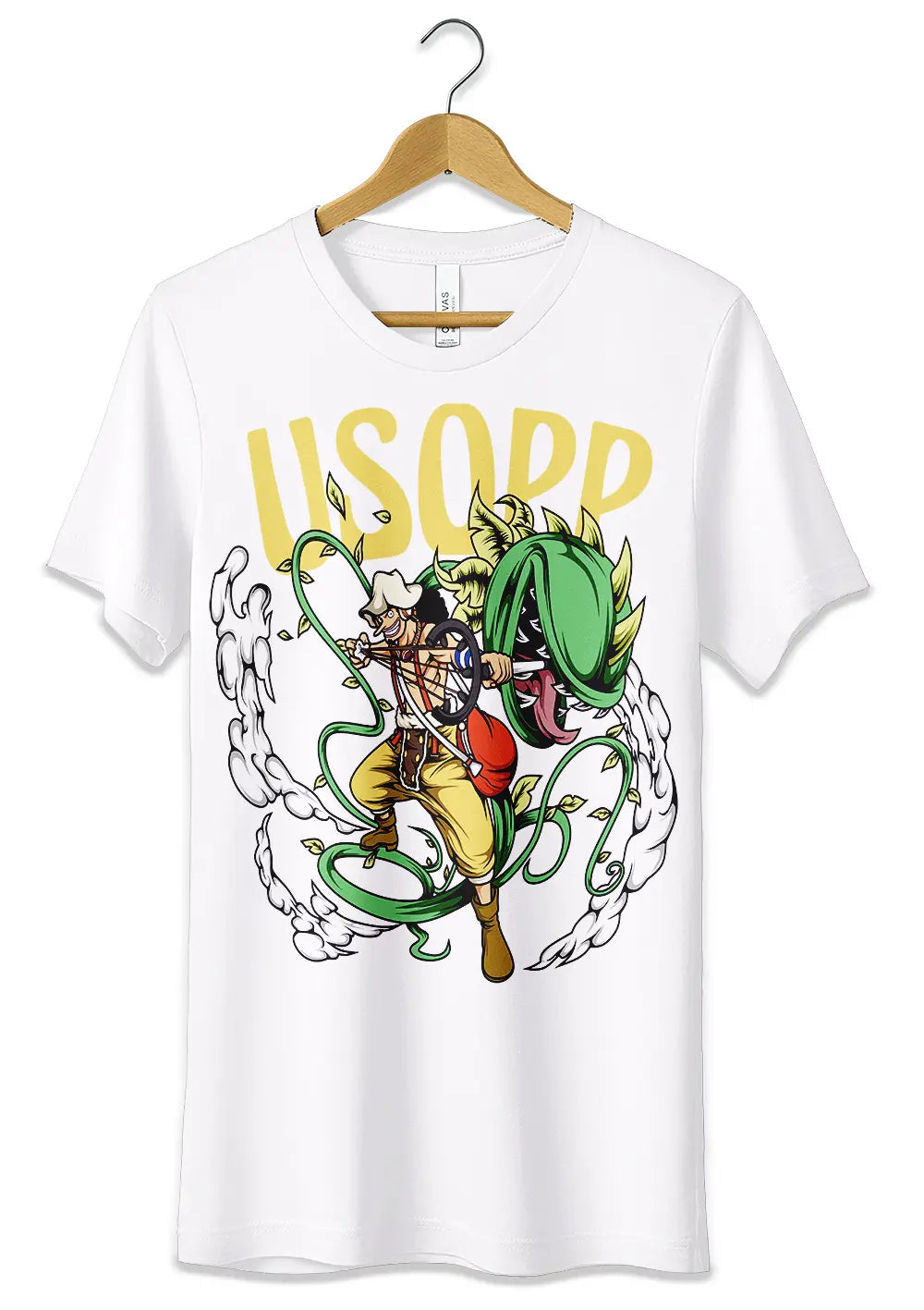 T-Shirt Maglietta Anime Usopp One Piece T-Shirt CmrDesignStore 3/4 anni Bianco