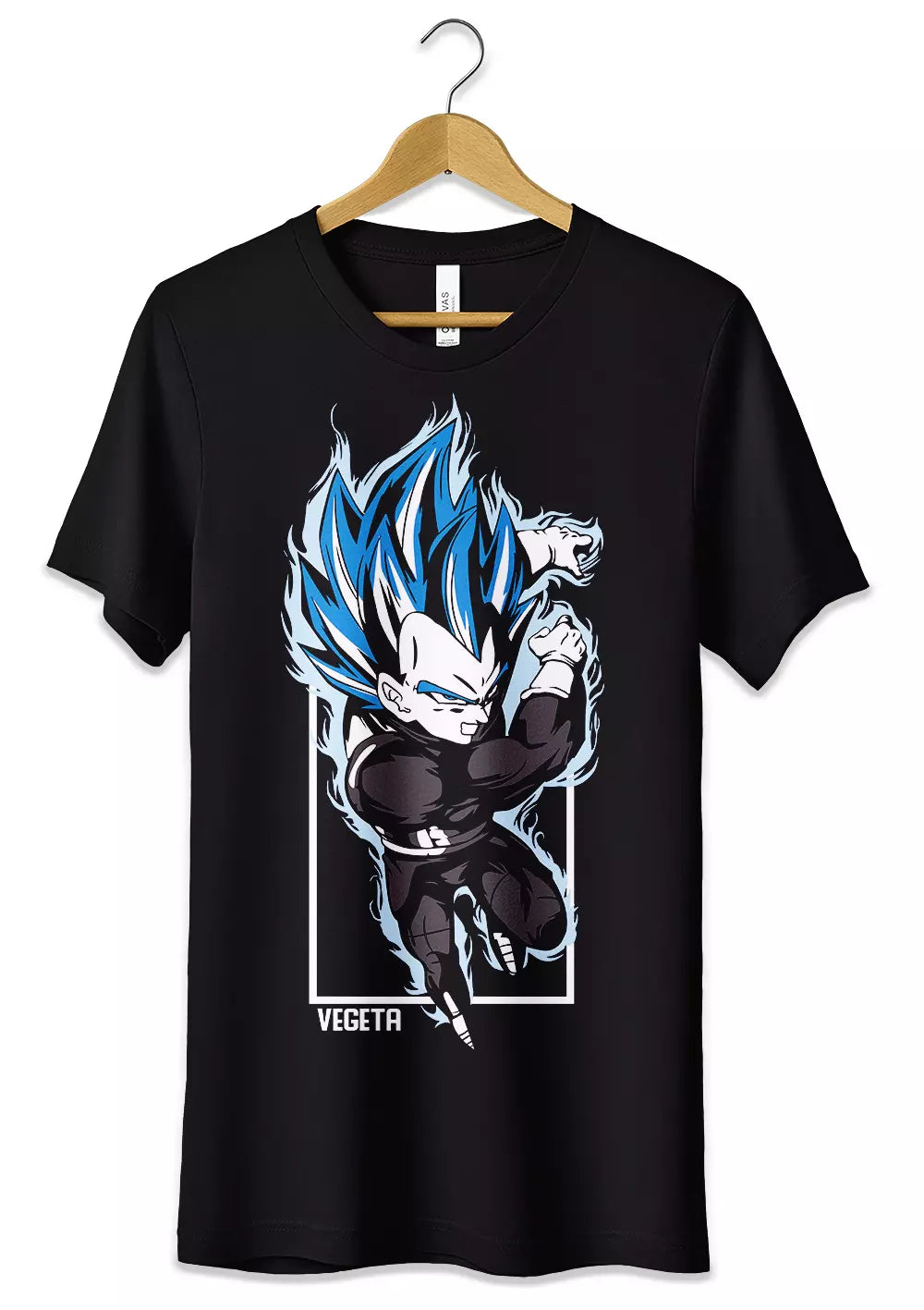 T-Shirt Vegeta Super Sayan Blue Maglietta Dragon Ball Nera T-Shirt CmrDesignStore