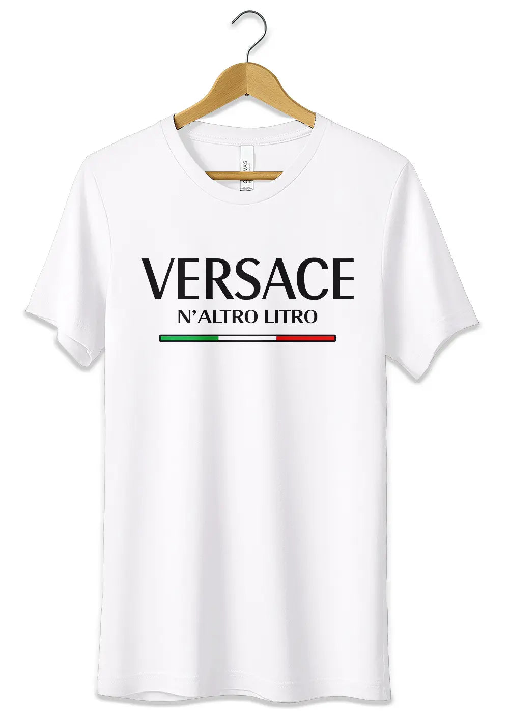 T-Shirt Maglietta Versace N'Altro Litro Parodia Divertente T-Shirt CmrDesignStore 3/4 anni Bianco