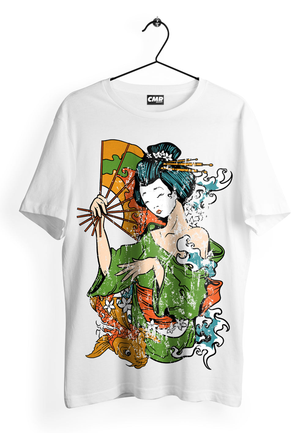 T-Shirt Maglietta Geisha Giapponese Urban Style T-Shirt CmrDesignStore Fronte XS