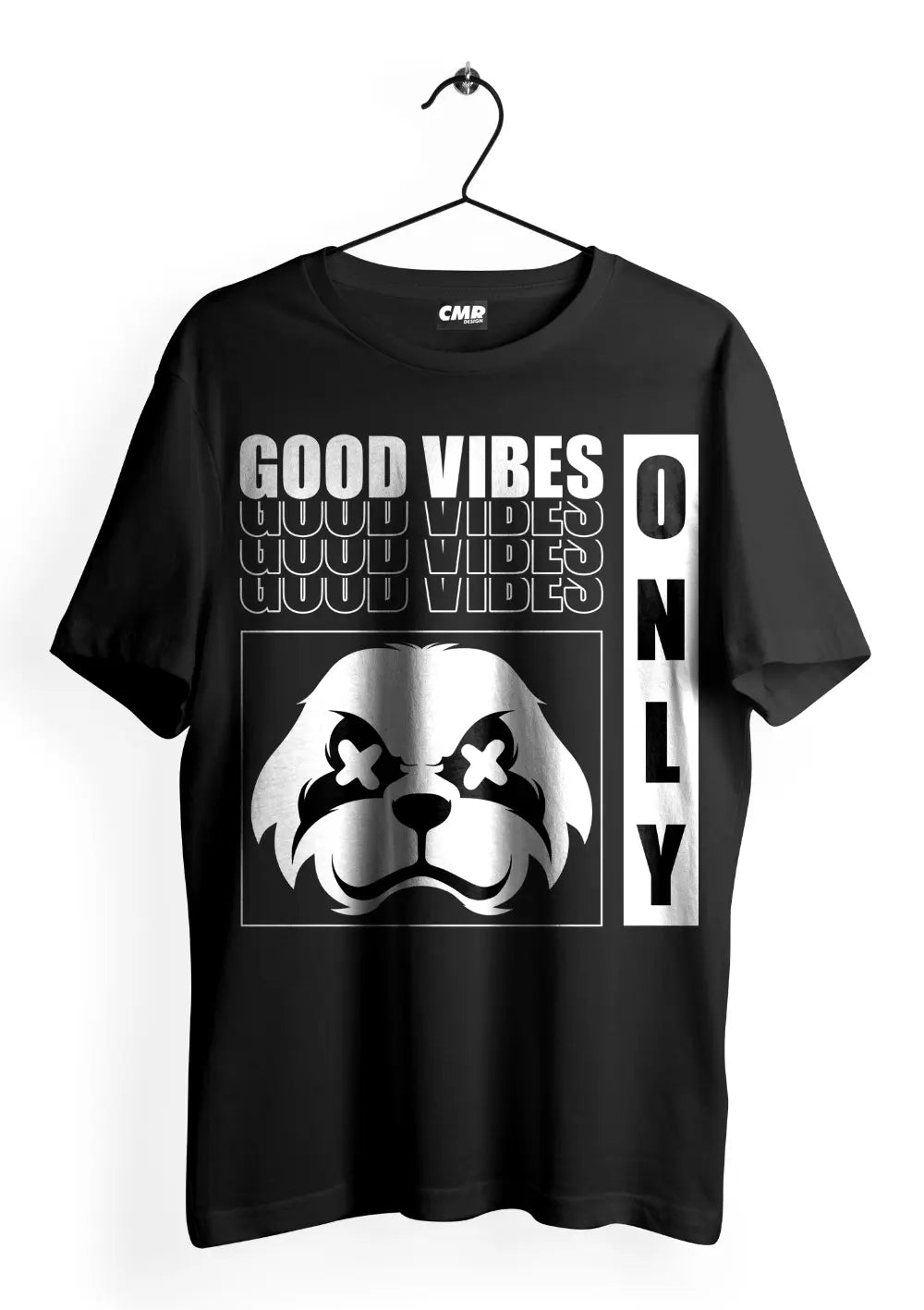 T-Shirt Maglietta Only Good Vibes Urban Oversize T-Shirt CmrDesignStore Fronte XS