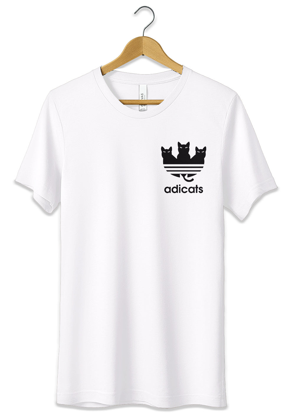 T-Shirt Maglietta Adicats Parodia Gatti Divertente Adidas T-Shirt CmrDesignStore 3/4 anni Bianco 