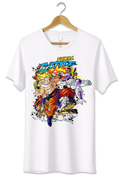 T-Shirt Goku vs Freezer Maglietta Dragon Ball T-Shirt CmrDesignStore 3/4 anni Bianco 
