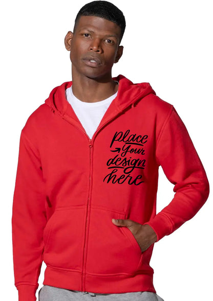 Felpa Zip Con Cappuccio Personalizzata Stampa Professionale Felpa CmrDesignStore S Rosso 