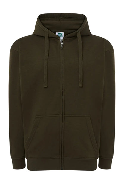 Felpa Zip Con Cappuccio Personalizzata Stampa Professionale Felpa CmrDesignStore S Verde Militare 