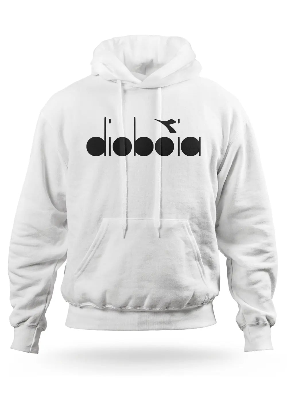 Felpa Con Cappuccio Dioboia Logo Fake Diadora Felpa CmrDesignStore 1/2 anni Bianco 