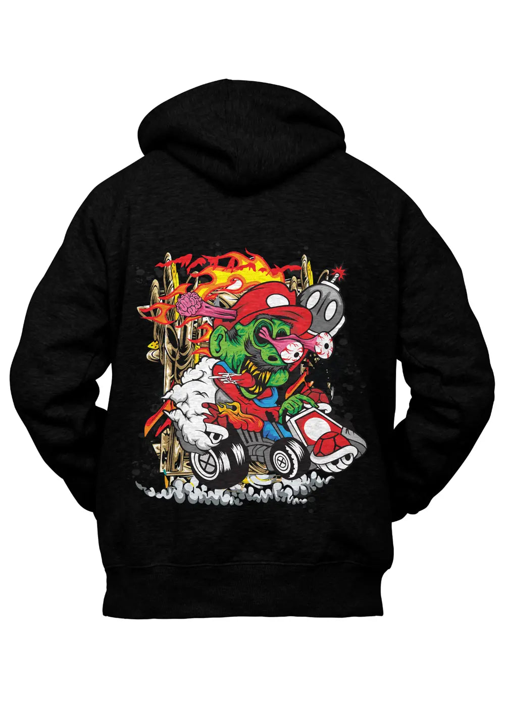 Felpa con Cappuccio Mario Kart Zombie Style Felpa CmrDesignStore   