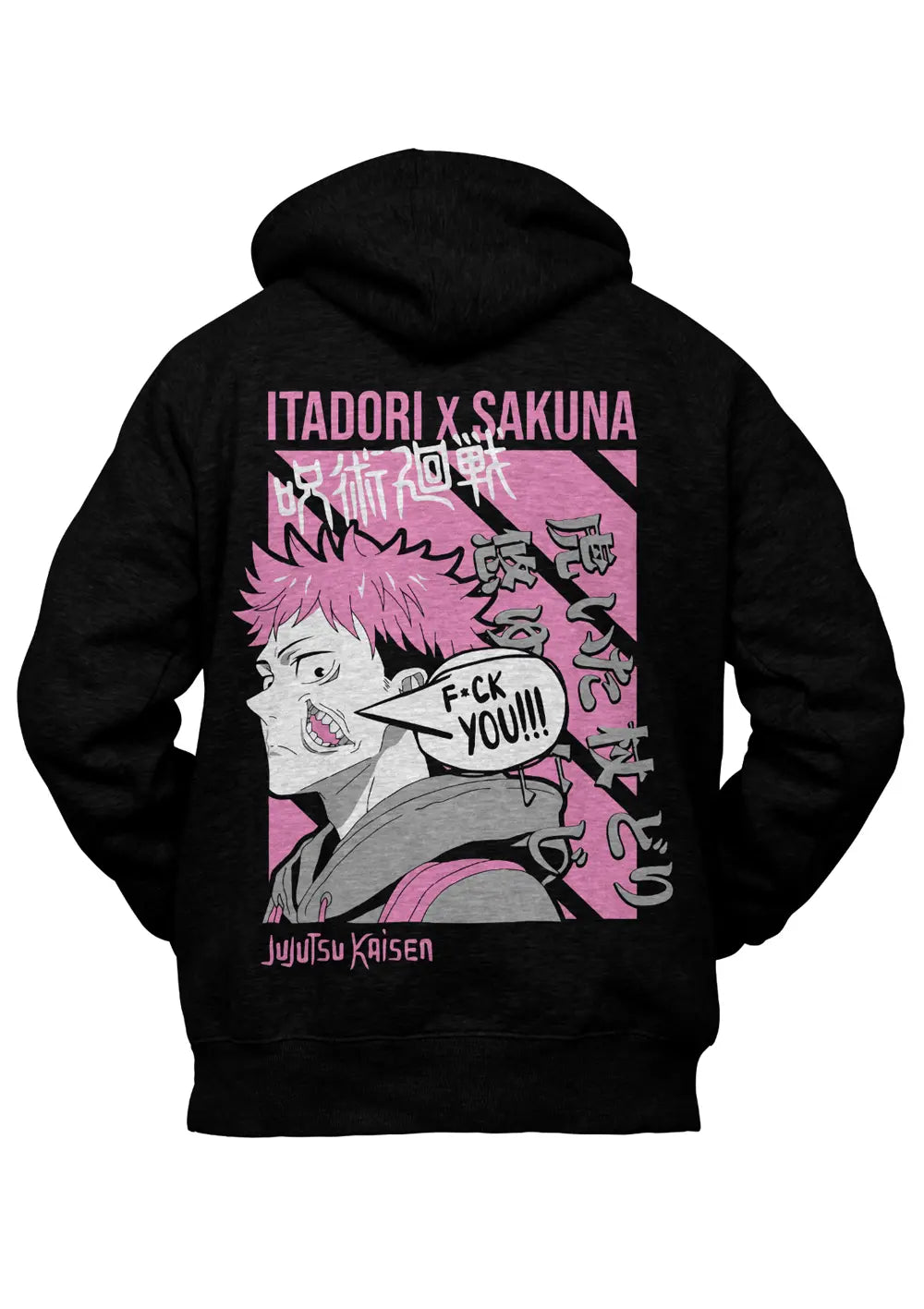 Felpa con Cappuccio Retro Jujutsu Kaisen Itadori Sukuna Anime Felpa CmrDesignStore   