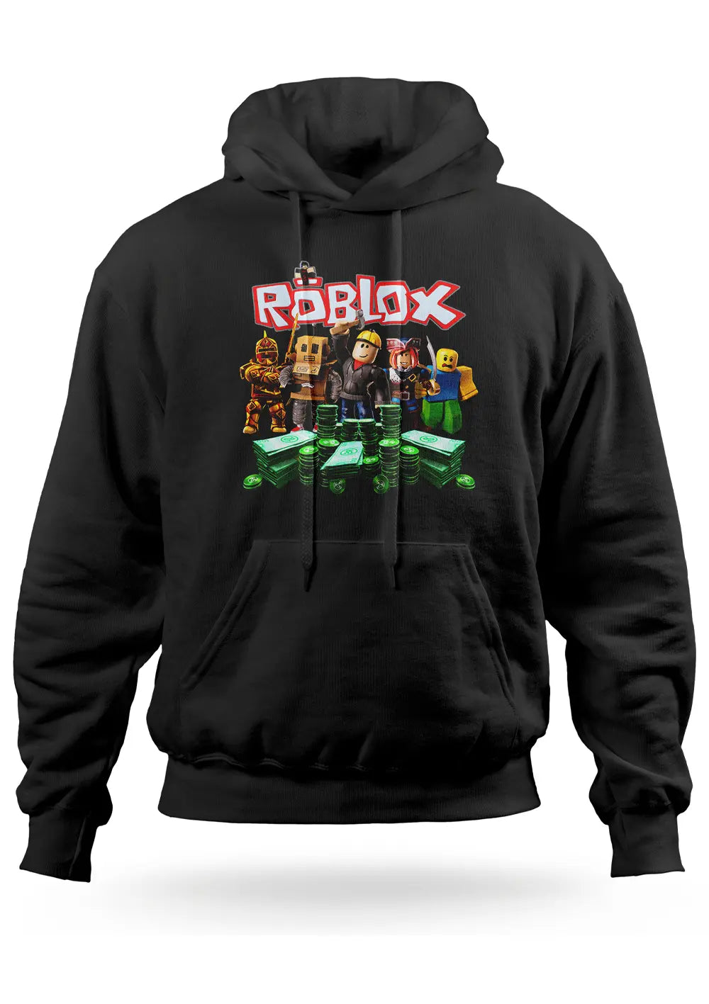 Felpa Roblox bambino con cappuccio, logo e valuta verde