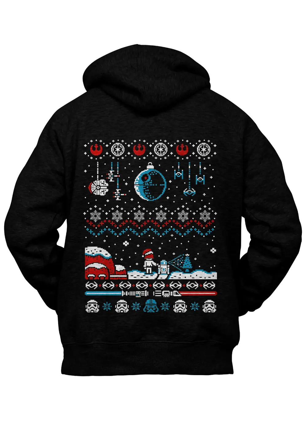 Felpa con Cappuccio Star Wars Xmas Retro Games Felpa CmrDesignStore