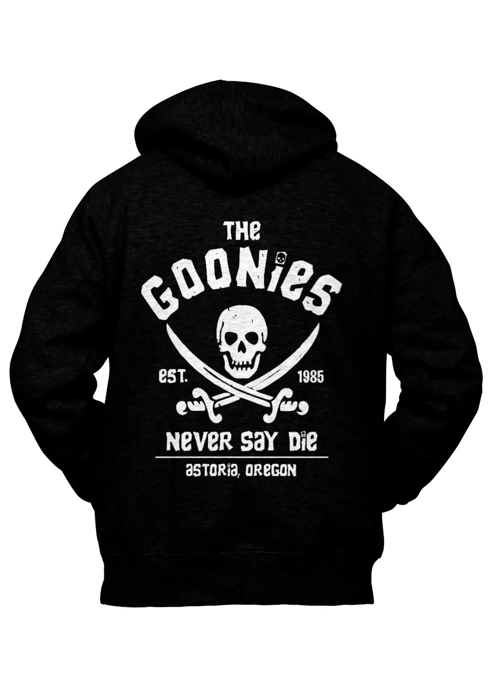 Felpa con Cappuccio retro The Goonies Film Cult Felpa CmrDesignStore S Nero 