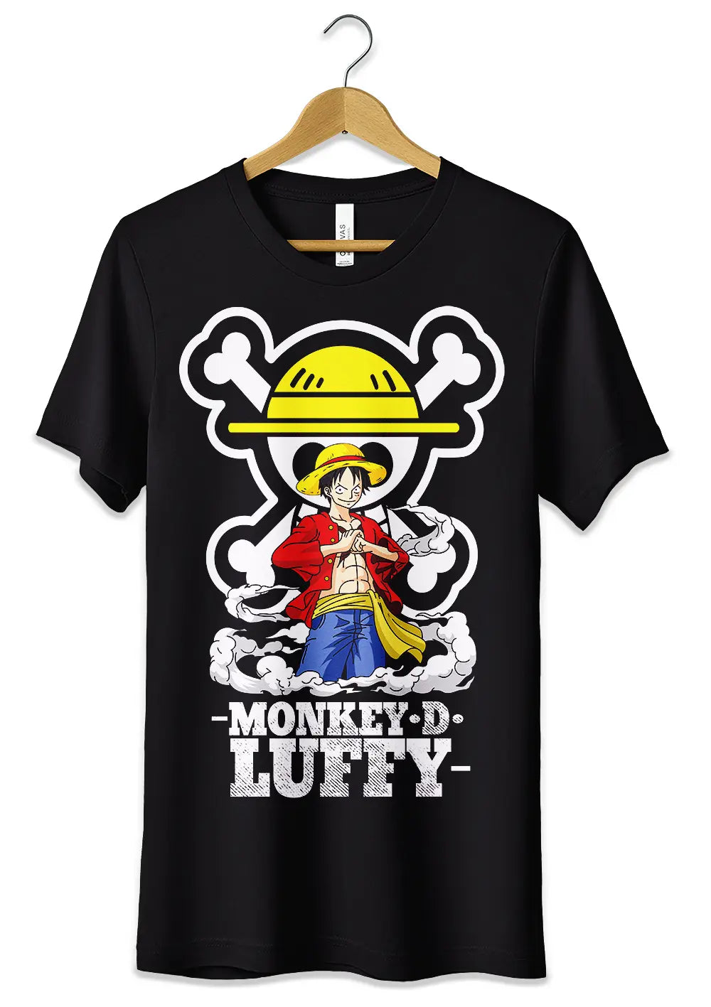 T-Shirt Maglietta Anime One Piece Monkey D Luffy Rubber T-Shirt CmrDesignStore Fronte S 