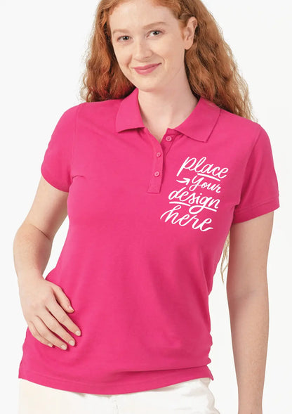 Polo da Donna con Stampe Personalizzate Polo CmrDesignStore S FUCSIA 