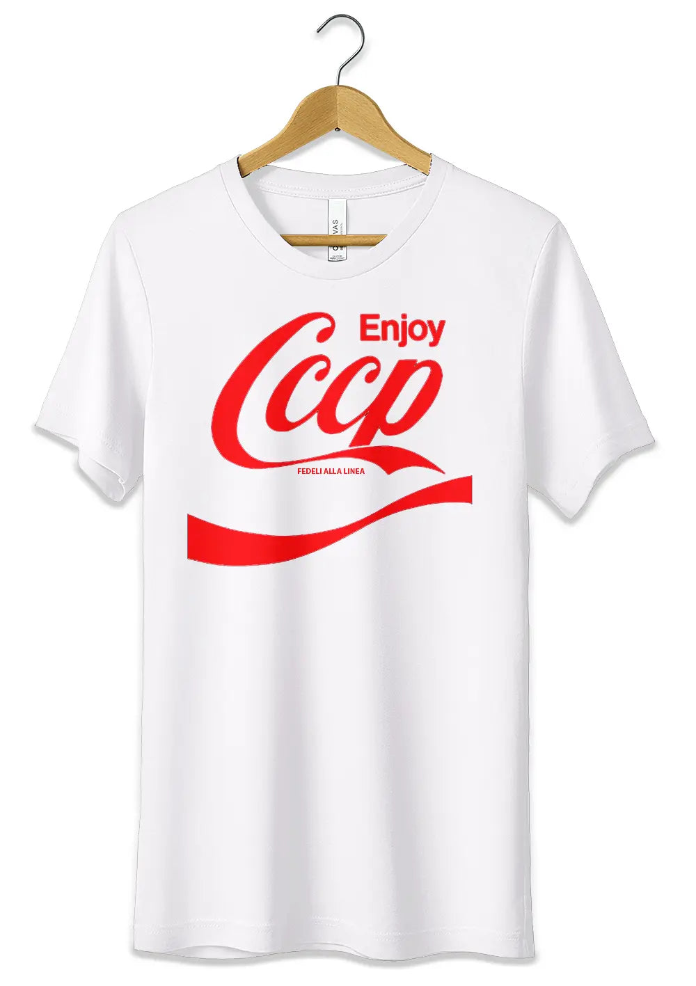 T-Shirt Maglietta Album Enjoy CCCP Fedeli alla Linea T-Shirt CmrDesignStore Bianco XS 