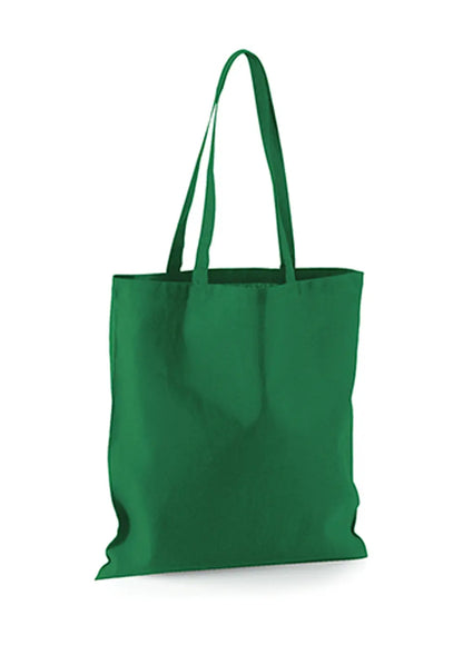 Shopper Personalizzata verde con manici lunghi 100% cotone