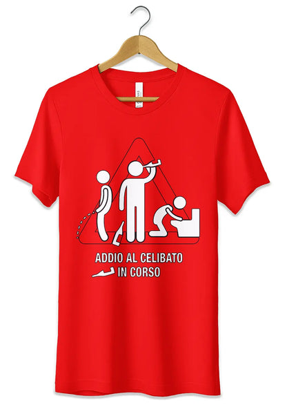 T-Shirt Maglietta Addio al Celibato In Corso T-Shirt CmrDesignStore XS Rosso 