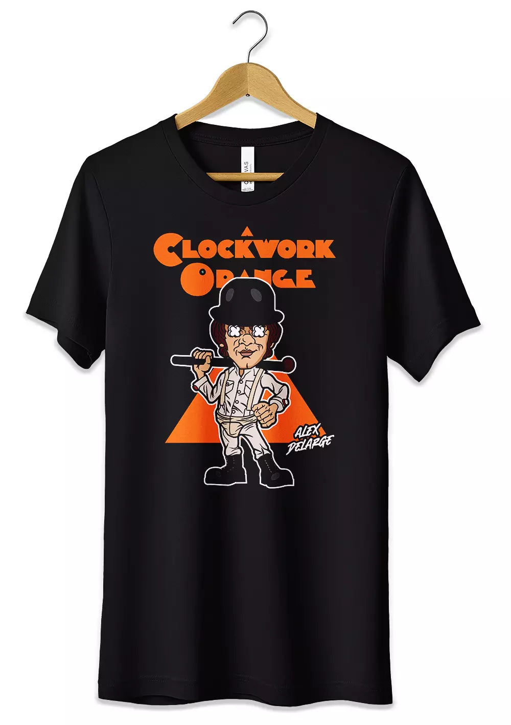 T-Shirt Alex Delarge Cartoon Drugo Arancia Meccanica 100% Cotone Unisex T-Shirt CmrDesignStore 3/4 anni Nero 