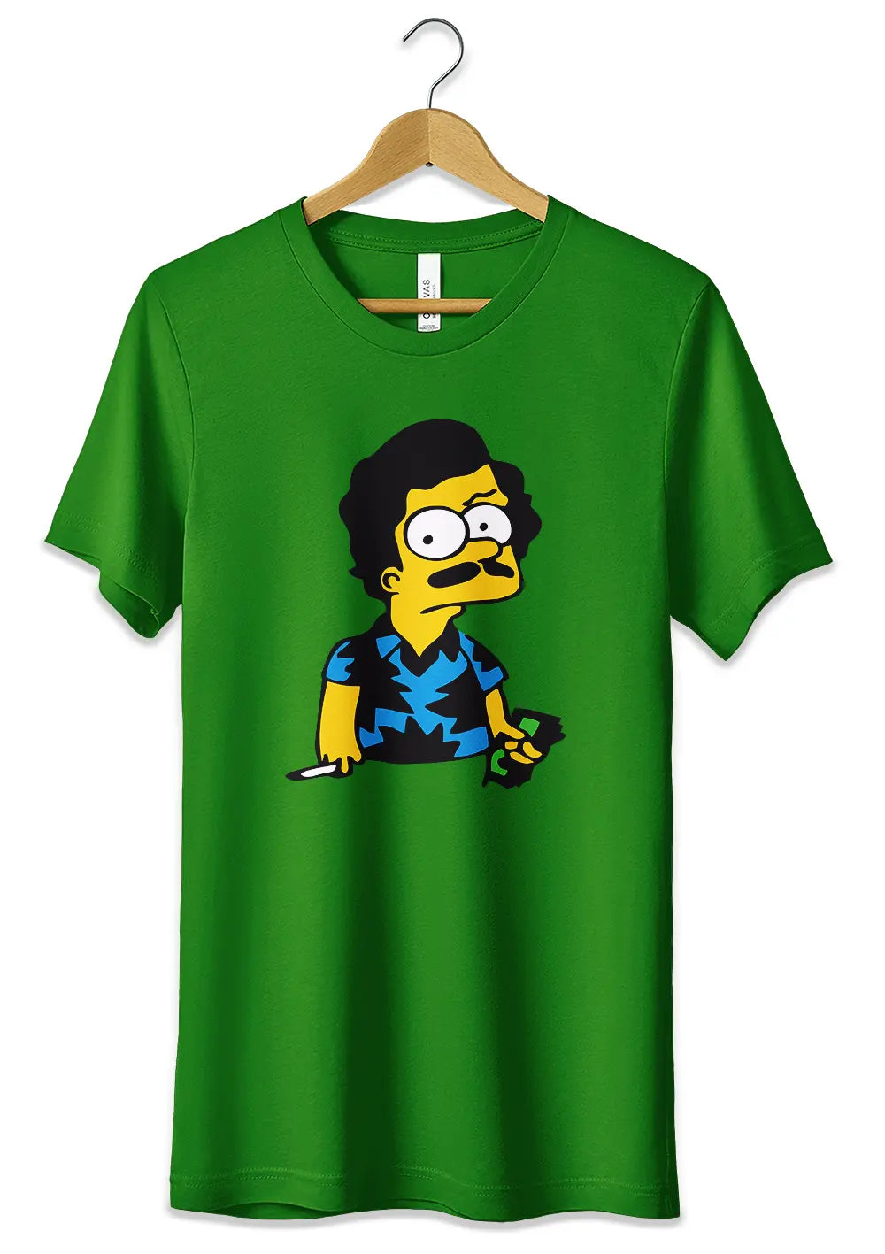 T-Shirt Maglietta Bart Escobar Simpson Divertente T-Shirt CmrDesignStore 3/4 anni Verde Bottiglia 