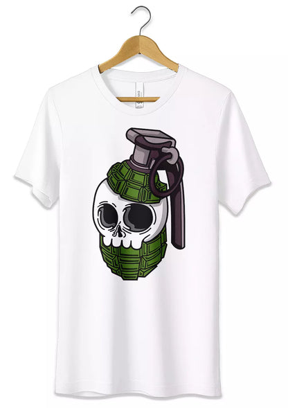 T-Shirt Teschio Bomba a mano Urban Style 100% Cotone Uomo Donna, CmrDesignStore, T-Shirt, t-shirt-teschio-bomba-a-mano-urban-style-100-cotone-uomo-donna, CmrDesignStore
