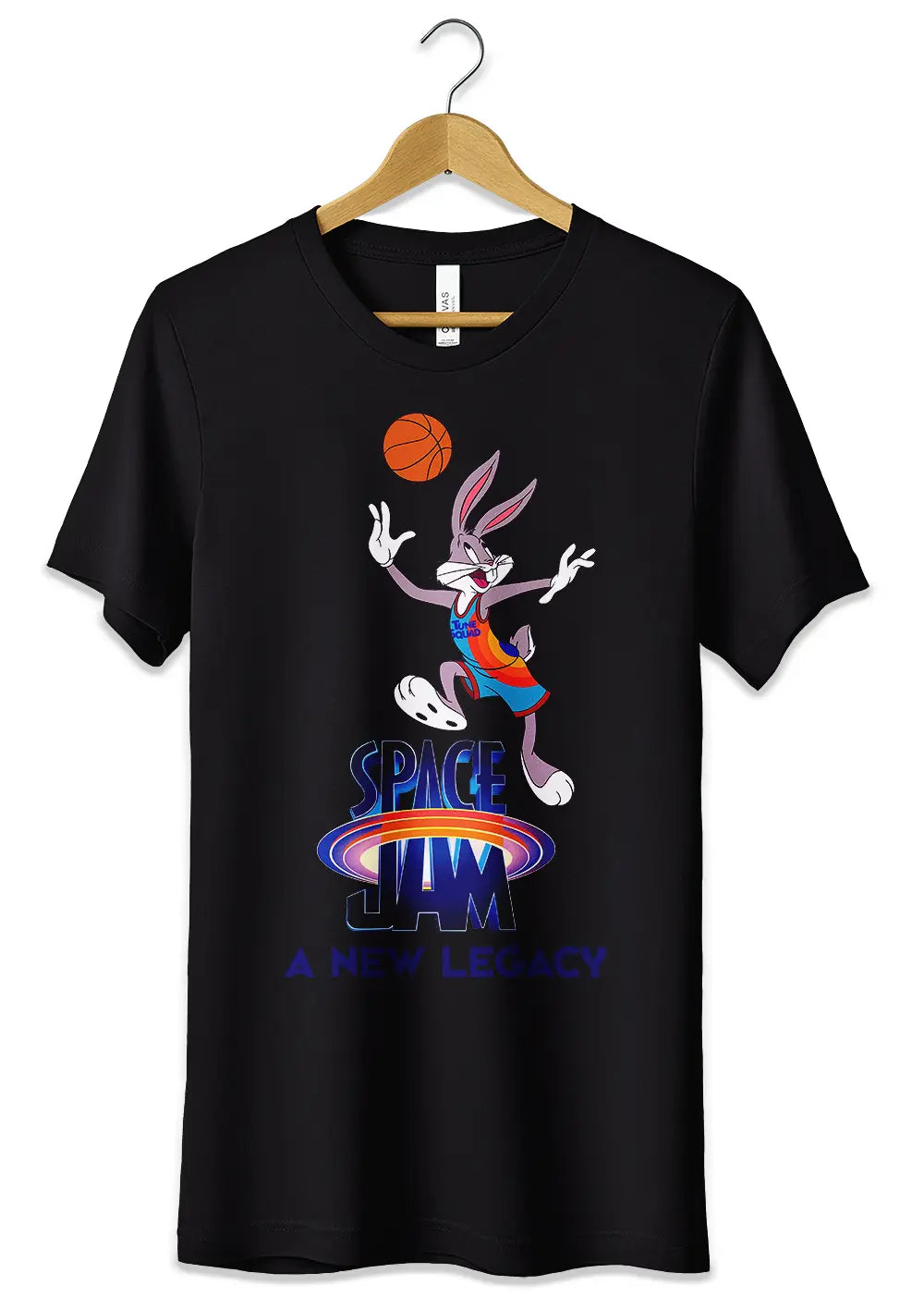 T-Shirt Maglietta Bugs Bunny Space Jam Looney Tunes T-Shirt CmrDesignStore 3/4 anni Nero 