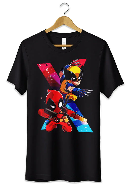 T-Shirt Maglietta Deadpool e Wolverine Film Supereroi