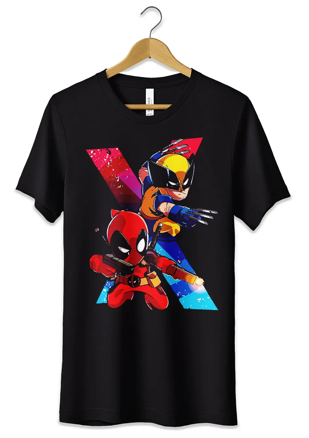 T-Shirt Maglietta Deadpool e Wolverine Film Supereroi T-Shirt CmrDesignStore S Nero 