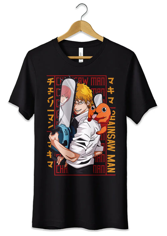 T-Shirt Maglietta Denji e Pochita Chainsaw Man T-Shirt CmrDesignStore   