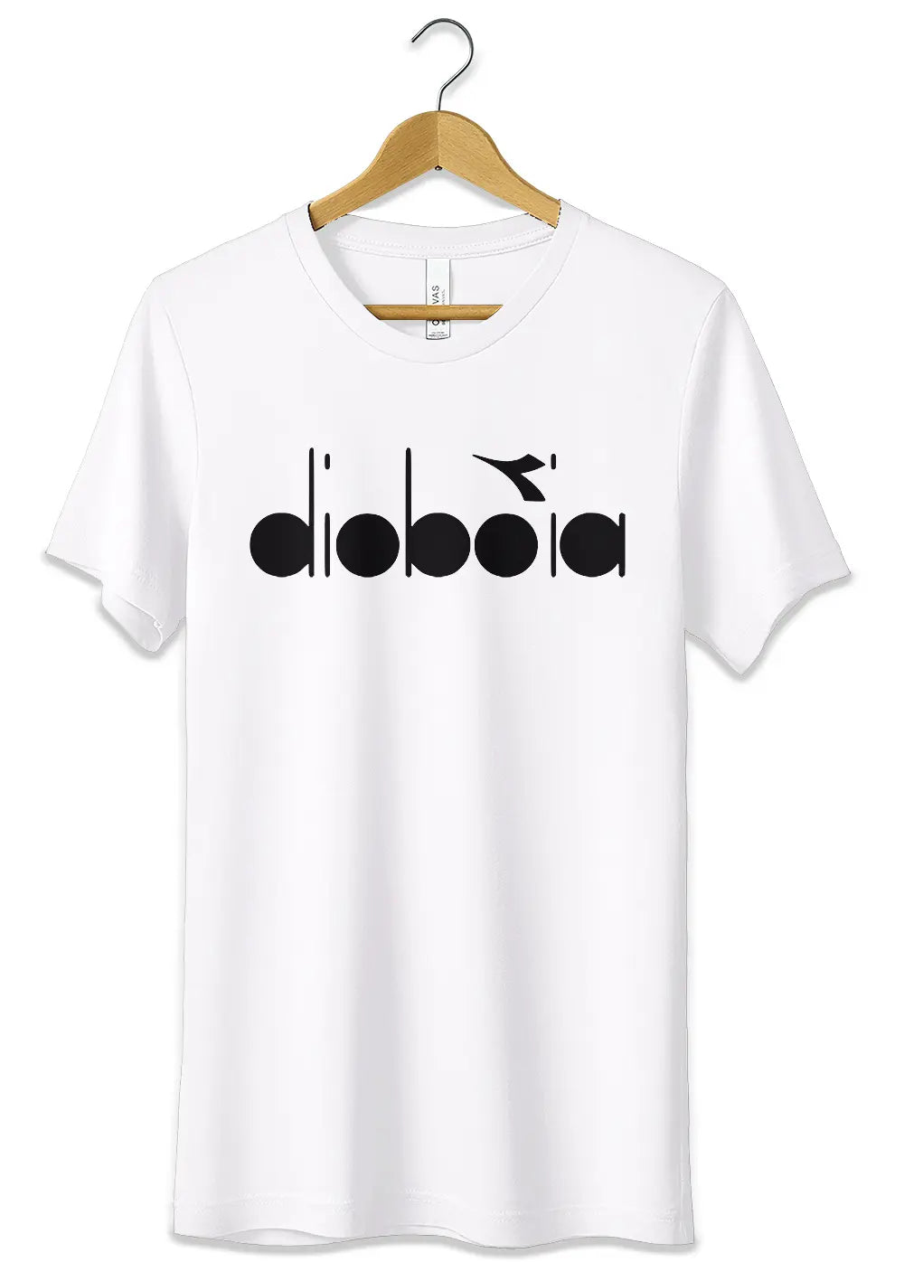 T-Shirt Divertente Dioboia Maglietta Logo Fake Diadora T-Shirt CmrDesignStore Bianco S 
