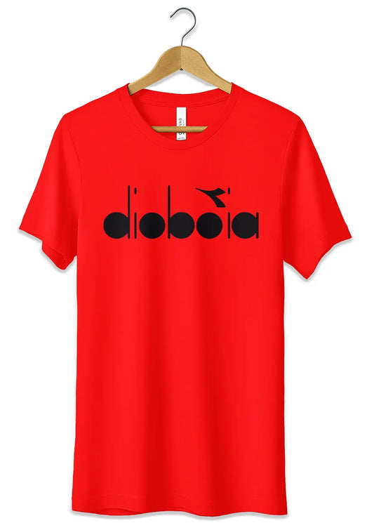 T-Shirt Divertente Dioboia Maglietta Logo Fake Diadora