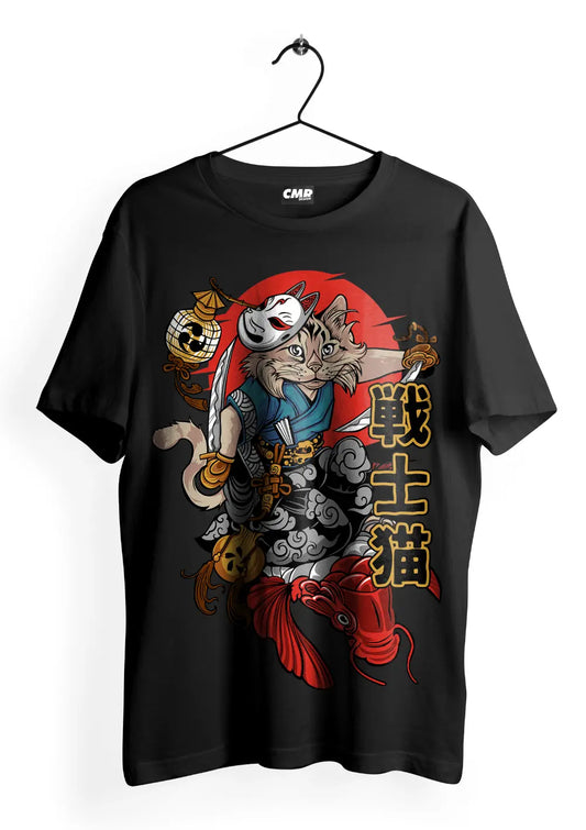 T-Shirt Maglietta Gatto Giapponese Urban Style T-Shirt CmrDesignStore Fronte S 