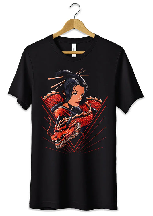 T-Shirt Maglietta Geisha Dragone Giapponese Urban Style, CmrDesignStore, T-Shirt, t-shirt-maglietta-geisha-dragone-giapponese-urban-style, CmrDesignStore