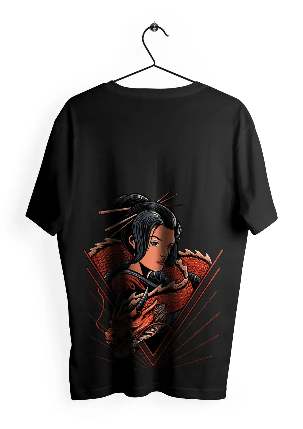 T-Shirt Maglietta Geisha Dragone Giapponese Urban Style T-Shirt CmrDesignStore Retro XS