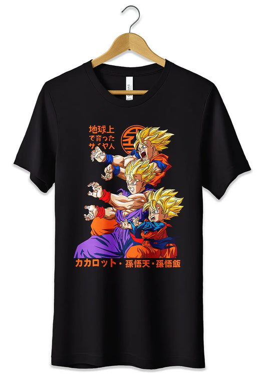 T-Shirt Goku Gohan Goten Maglietta Dragon Ball