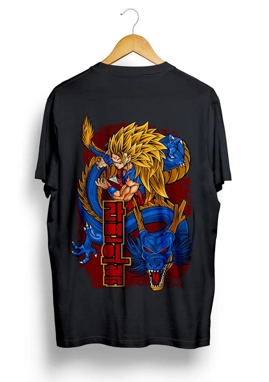 T-Shirt Goku Super Sayan 3 Maglietta Dragon Ball Nera T-Shirt CmrDesignStore Retro S 