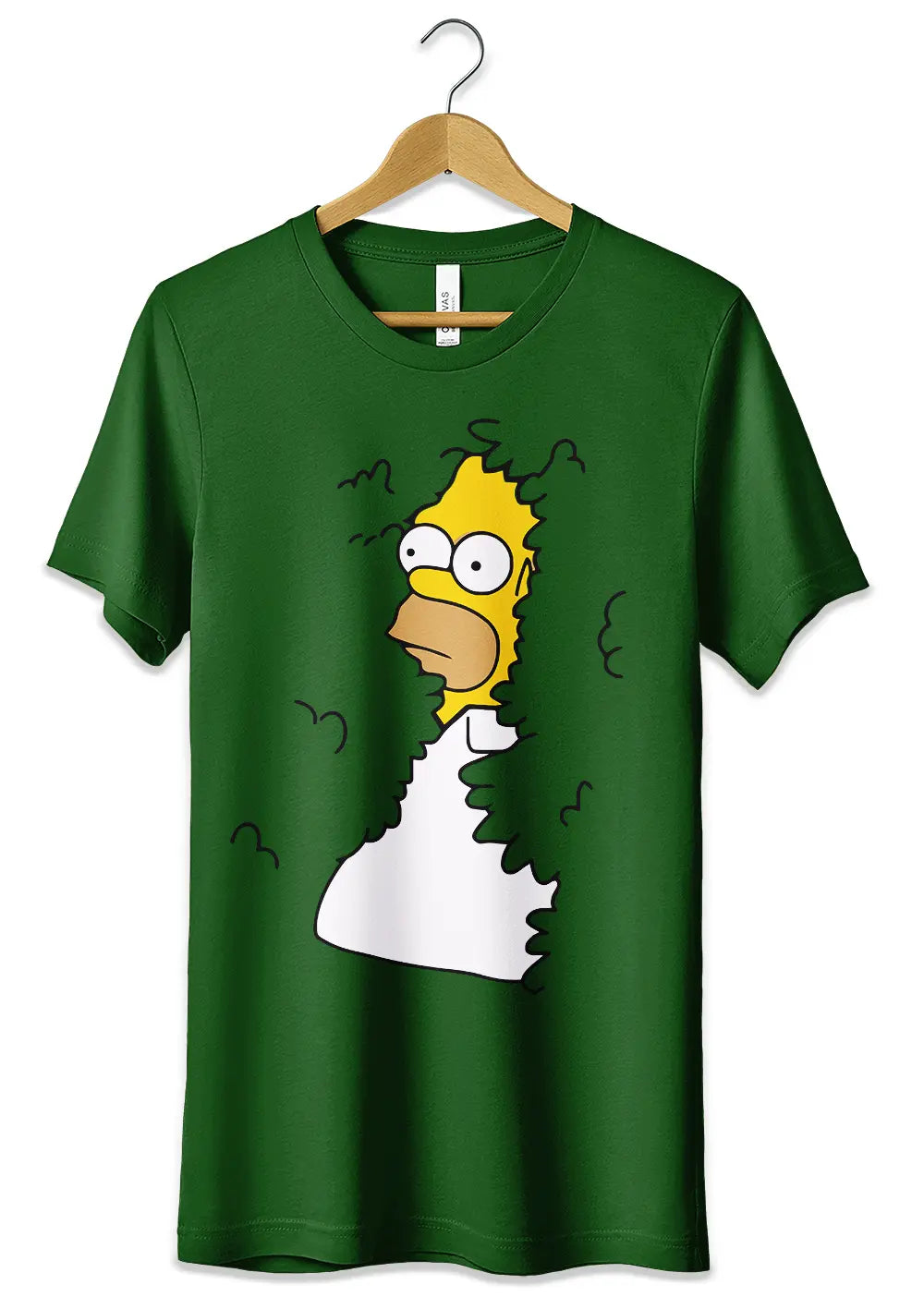 T-Shirt Maglietta Homer Simpson T-Shirt CmrDesignStore S Fronte Verde Bottiglia 