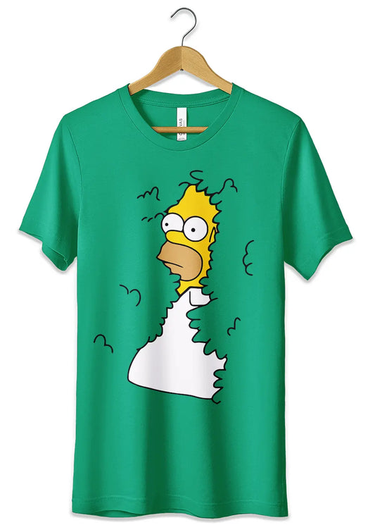 T-Shirt Maglietta Homer Simpson T-Shirt CmrDesignStore S Fronte Verde 