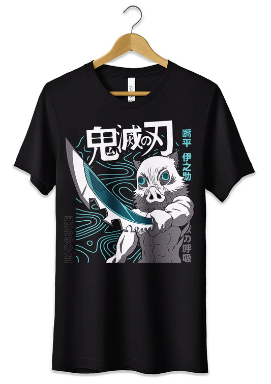 T-Shirt Maglietta Inosuke Demon Slayer Anime T-Shirt CmrDesignStore   