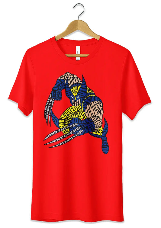 T-Shirt Maglietta Wolverine Logan X-Men T-Shirt CmrDesignStore Rosso S 