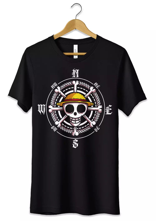T-Shirt Maglietta Anime Teschio One Piece T-Shirt CmrDesignStore Nero S 