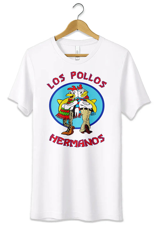 T-Shirt Maglietta Los Pollos Hermanos Breaking Bad T-Shirt CmrDesignStore Bianco S 