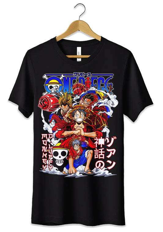 T-Shirt Maglietta Monkey D Luffy Rubber Gear 4 T-Shirt CmrDesignStore S  