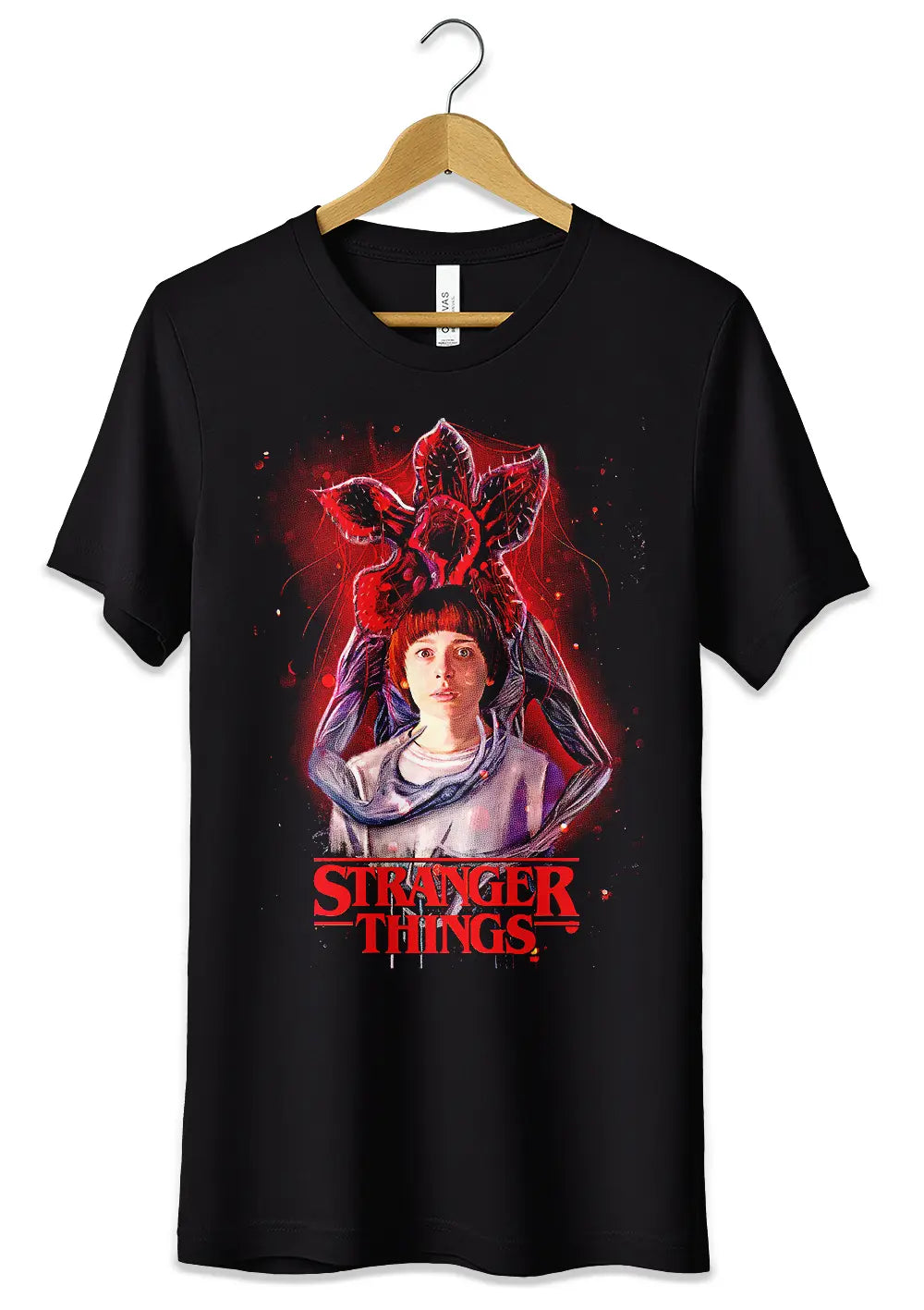 T-shirt Stranger Things Eleven in cotone nero alta qualità