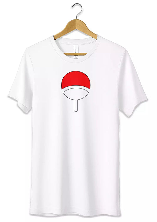 T-Shirt Clan Uchiha Naruto 100% Cotone Uomo Donna T-Shirt CmrDesignStore Bianco S 