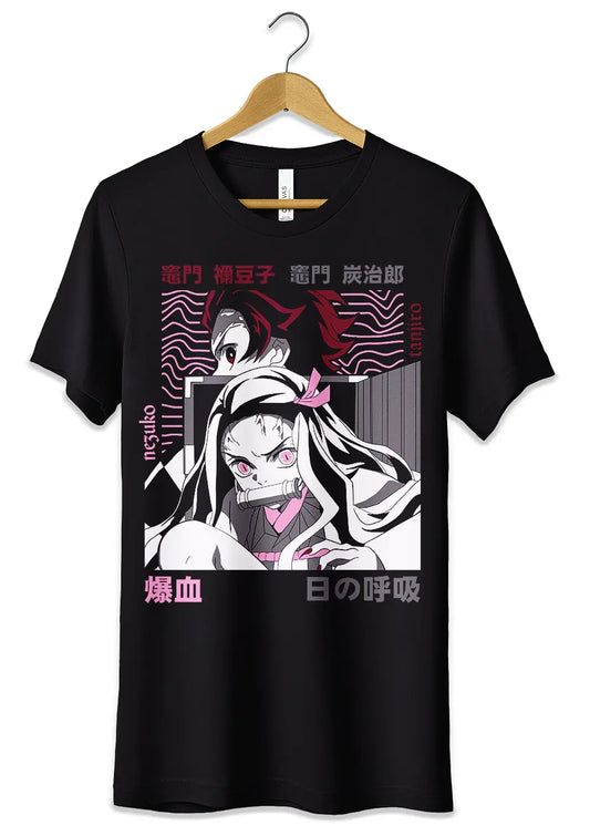 T-Shirt Maglietta Tanjiro e Nezuko Demon Slayer Anime T-Shirt CmrDesignStore   
