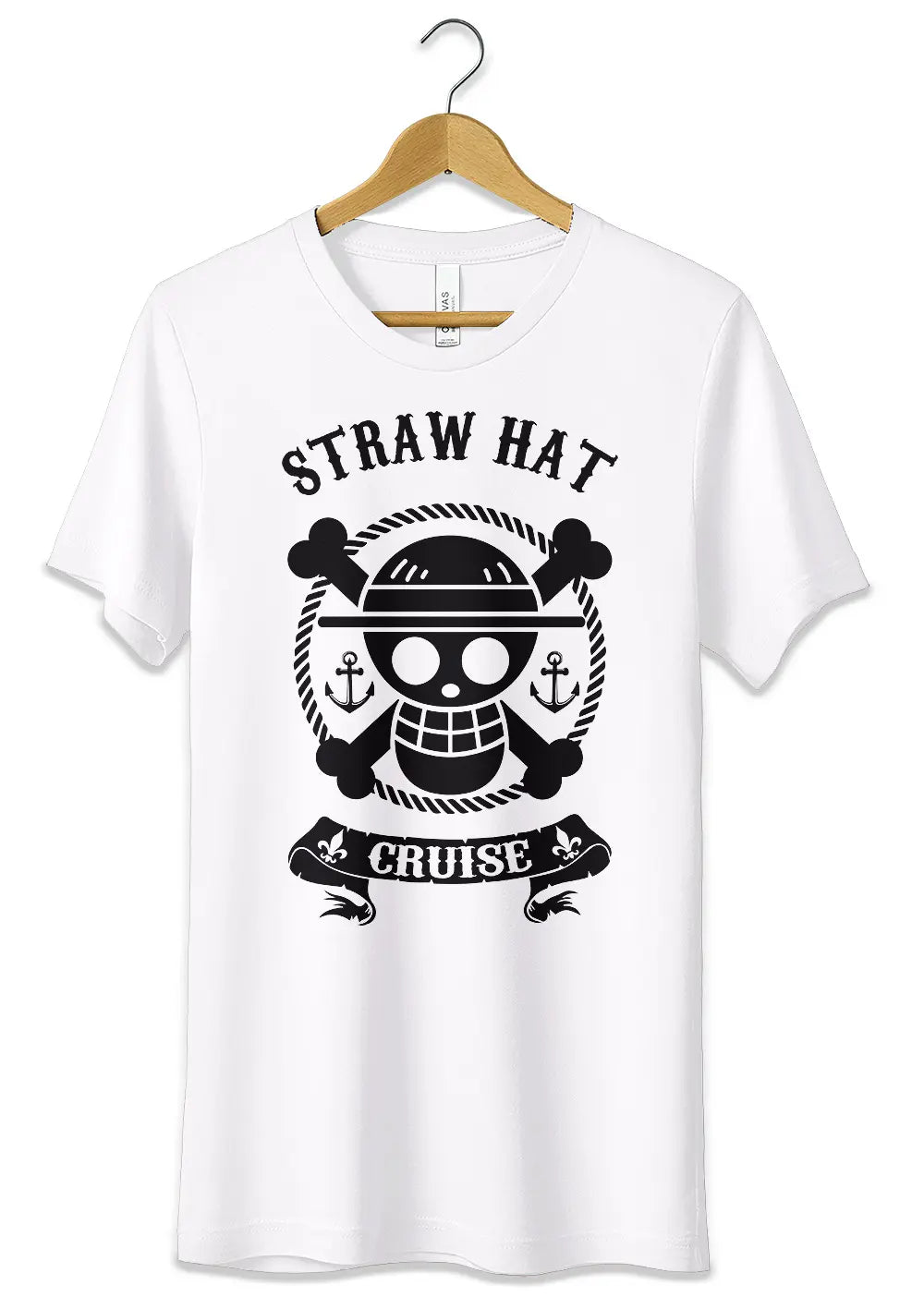 T-Shirt Maglietta Jolly Roger One Piece Bandiera Pirata T-Shirt CmrDesignStore 3/4 anni Bianco 