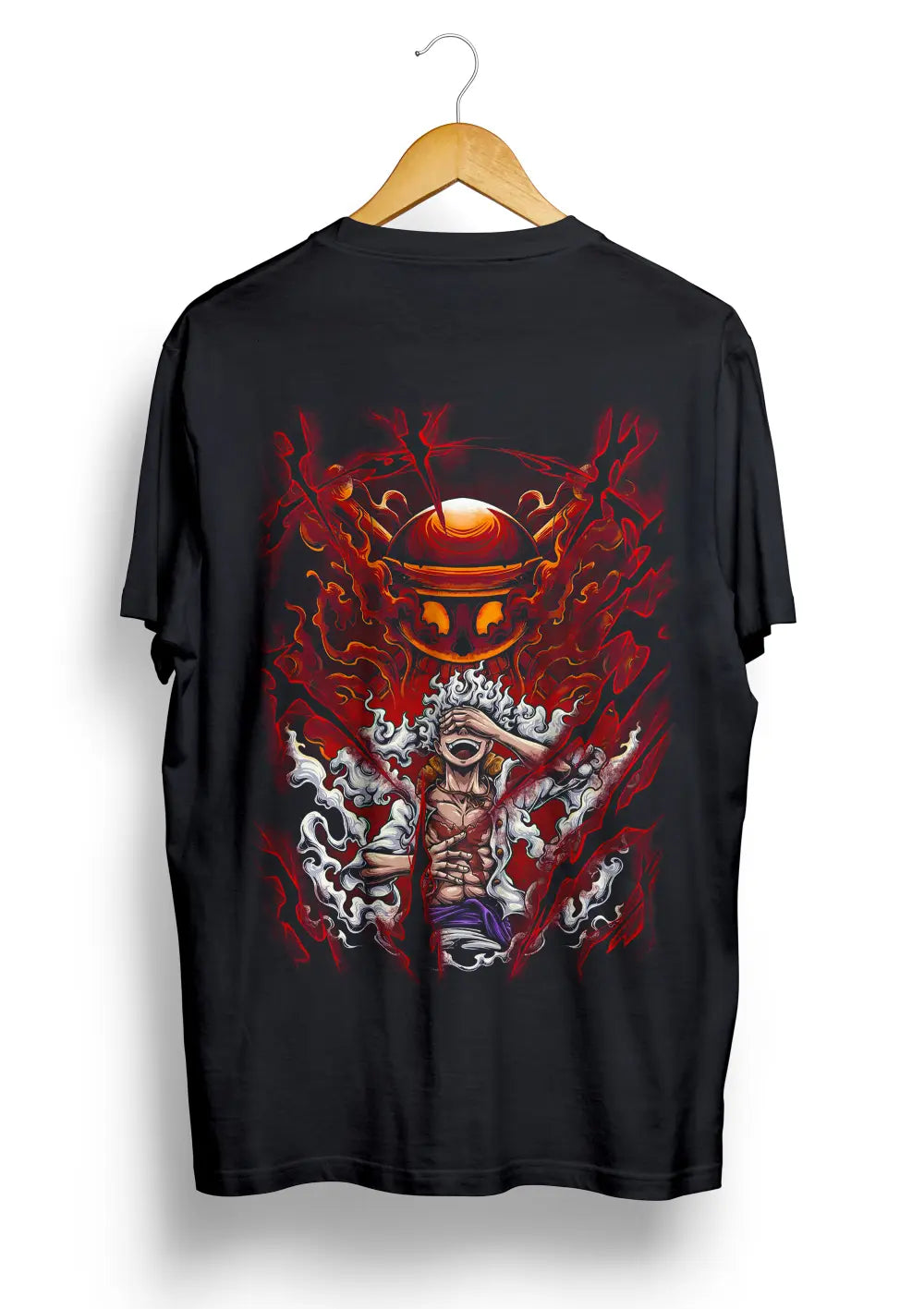 T-Shirt Maglietta Fronte o Retro Monkey D Luffy Rubber Gear 5 One Piece T-Shirt CmrDesignStore Retro S 