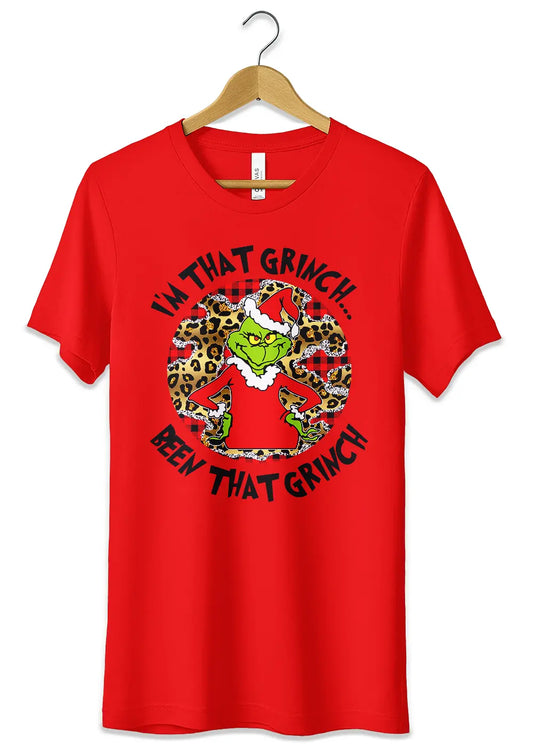 T-Shirt Maglietta Rossa il Grinch Christmass Style T-Shirt CmrDesignStore   