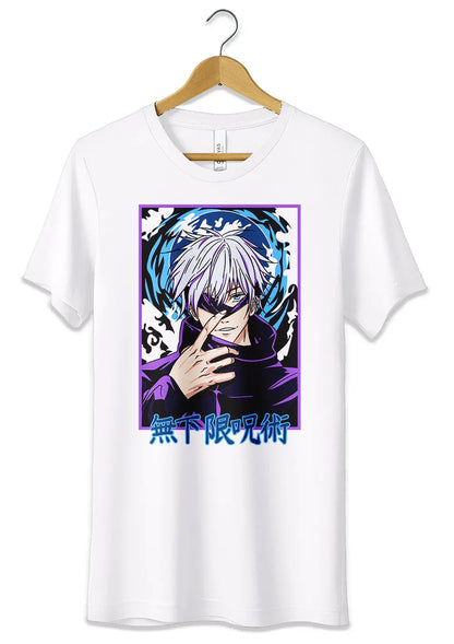 T-Shirt Maglietta Anime Jujutsu Kaisen Satoru Gojo T-Shirt CmrDesignStore Bianco XS 