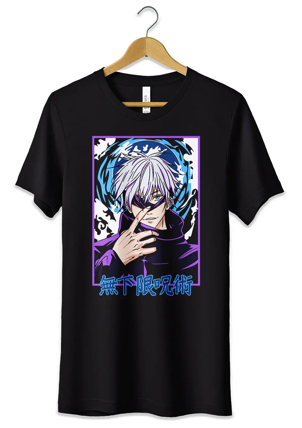 T-Shirt Maglietta Anime Jujutsu Kaisen Satoru Gojo T-Shirt CmrDesignStore 3/4 anni Nero 