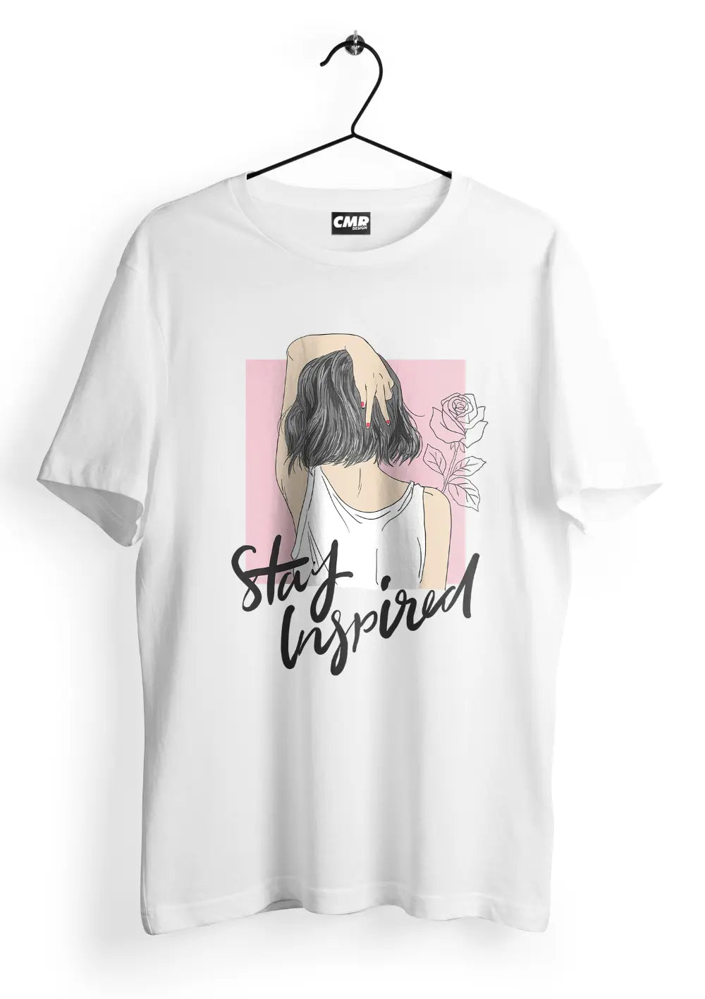 T-Shirt Maglietta Stay Inspired Urban Oversize T-Shirt CmrDesignStore Fronte XS 